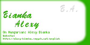 bianka alexy business card